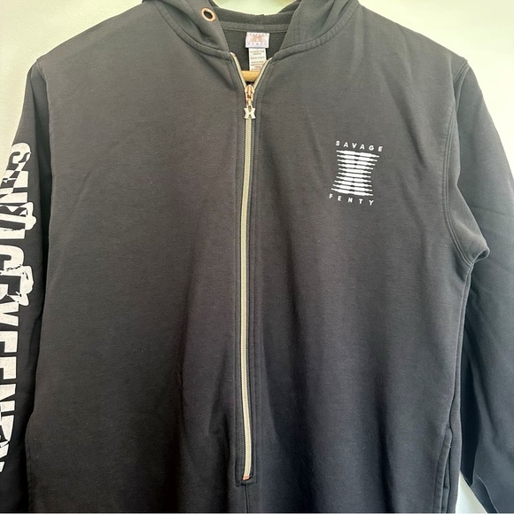 Savage X Fenty Forever Showgirl Hooded Onesie Darknight Grey Size Small Jumpsuit - Picture 9 of 15